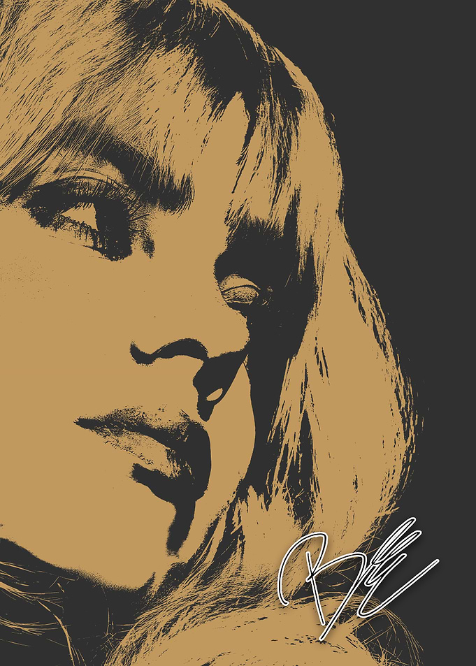 Billie Eilish - Portrait of a Woman in Gold Tones