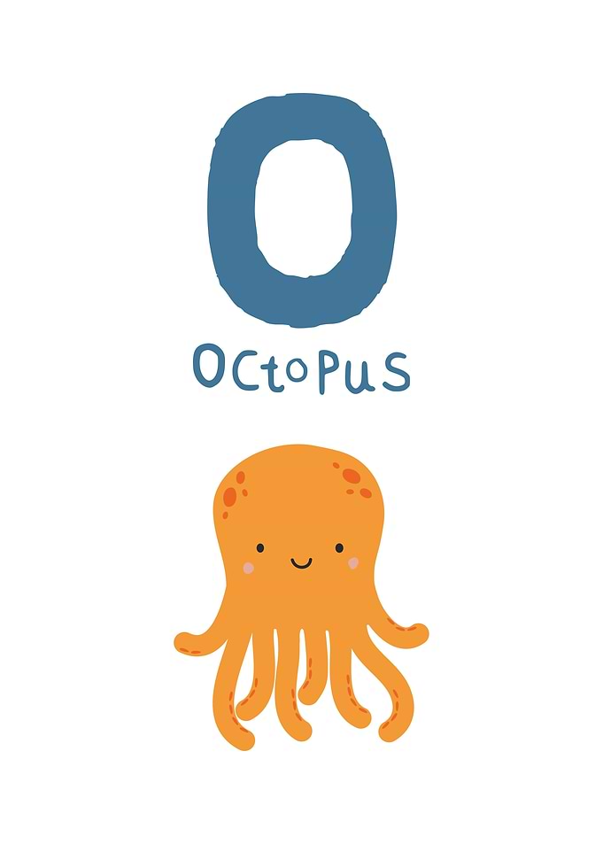 Letter O for Octopus Illustration