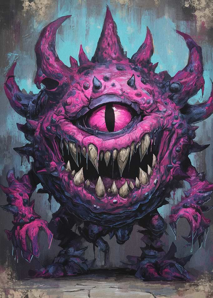 Pink Monster with One Eye