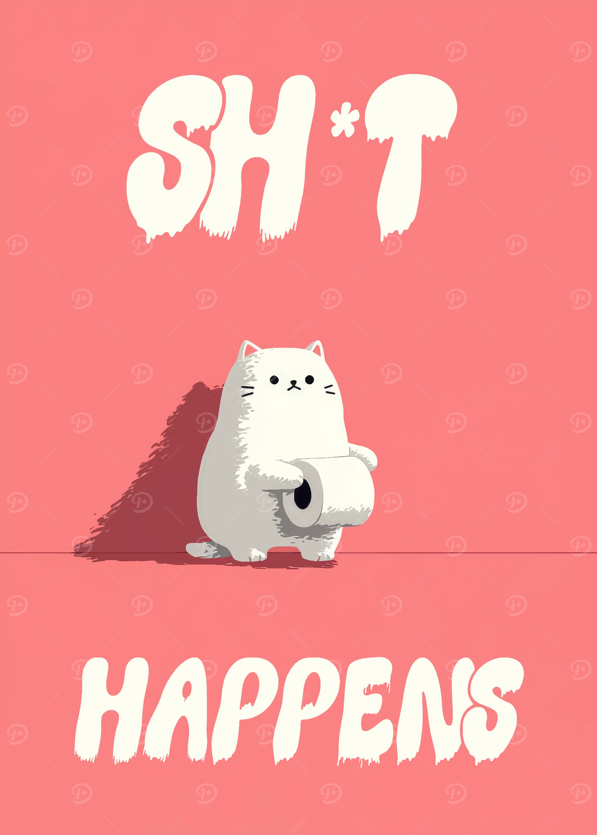 Sh*t Happens Cat with Toilet Paper