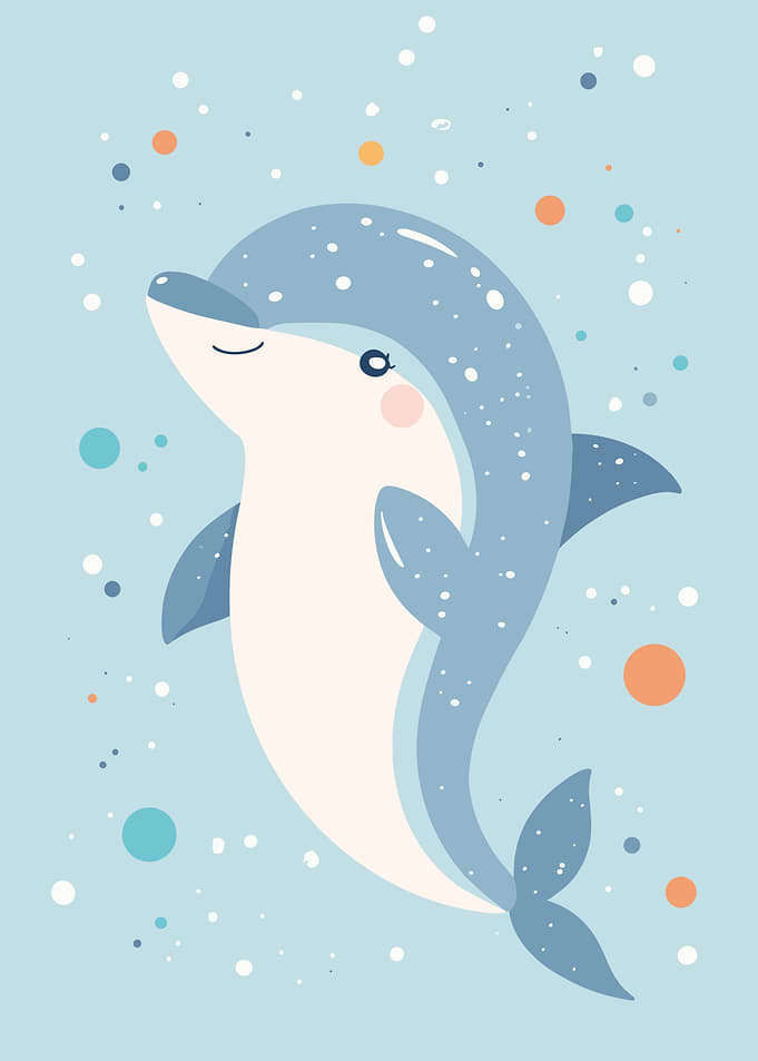 Cute Dolphin Illustration