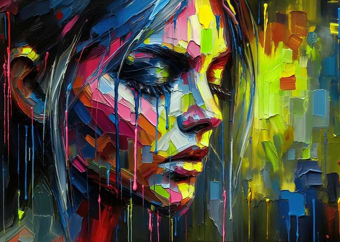 Colorful Portrait Painting of a Woman in Sunlight