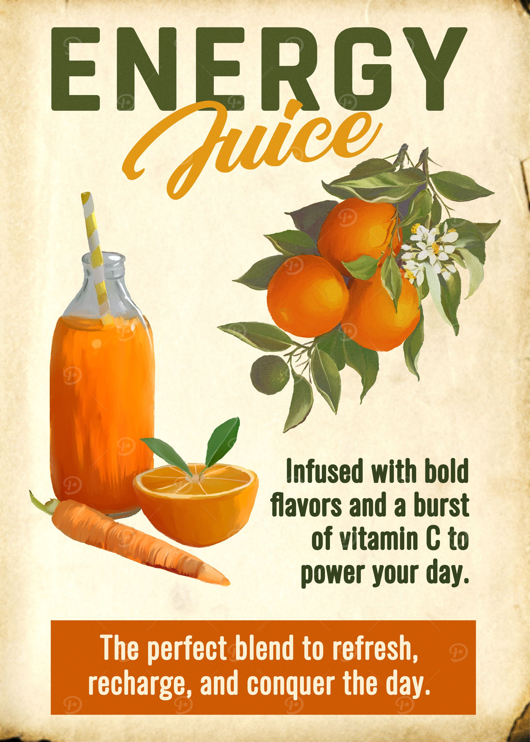 Energy Juice Vintage Style Poster
