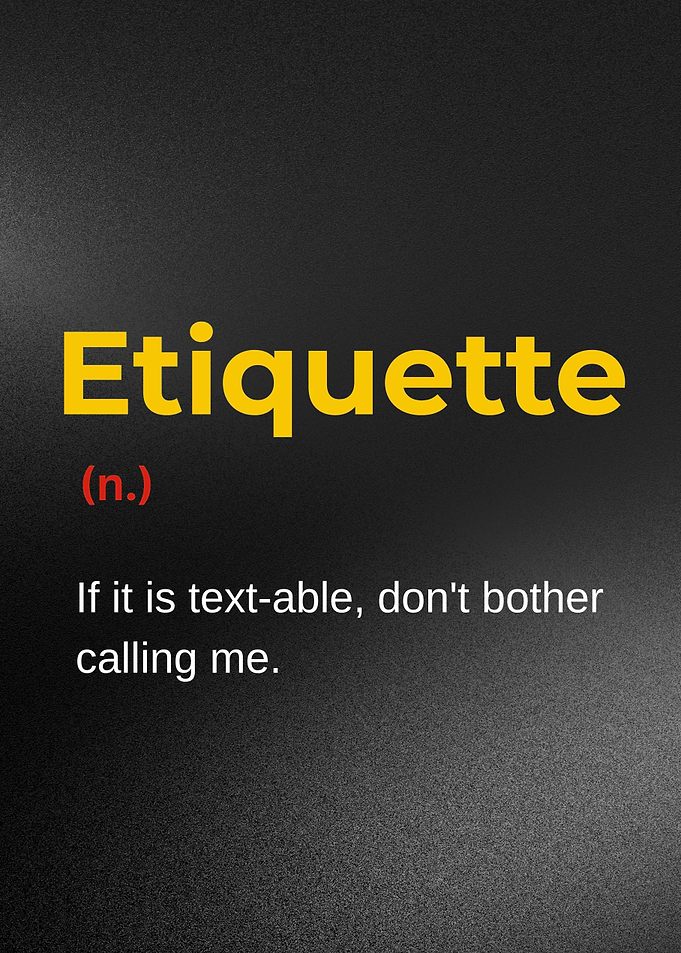 Etiquette: Texting Preference Introvert Design