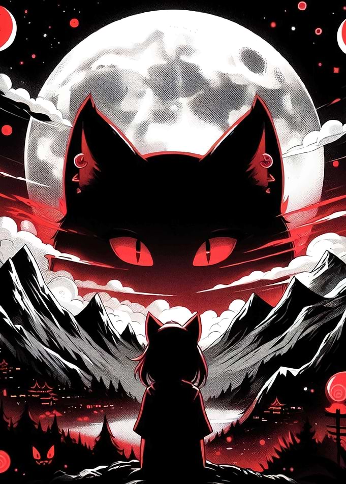 Anime Girl Giant Cat