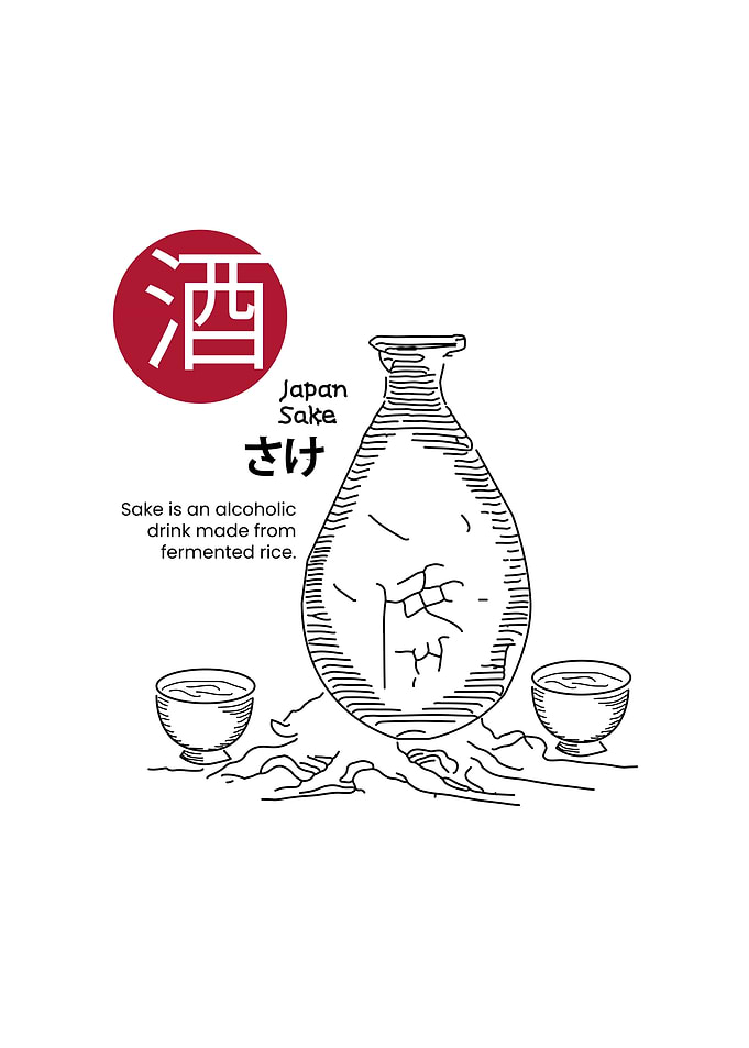 Japan Sake Illustration