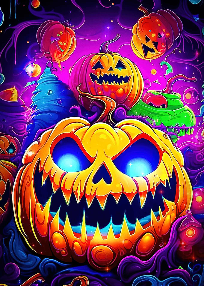 Colorful Halloween Pumpkins
