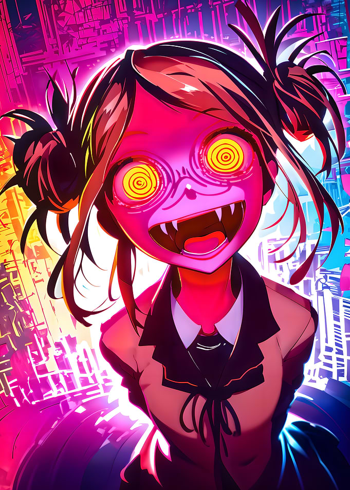 Anime Girl with Spiral Eyes