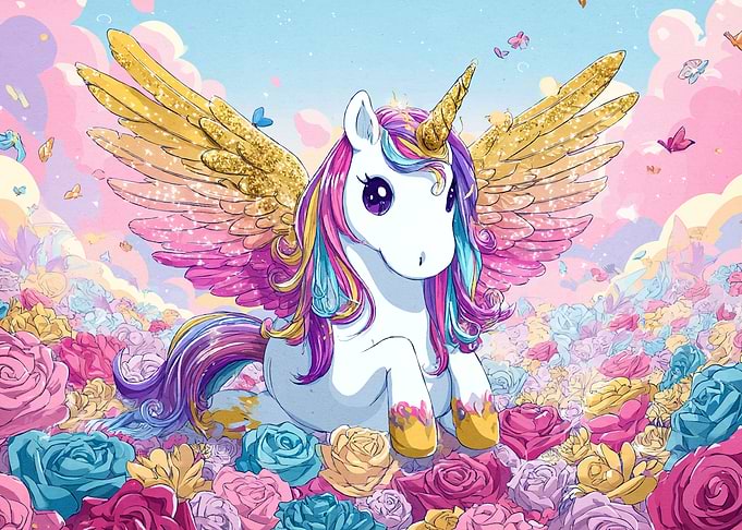 Winged Unicorn Rose Garden
