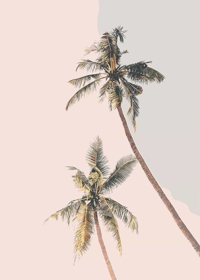 Palm Trees on Pastel Background