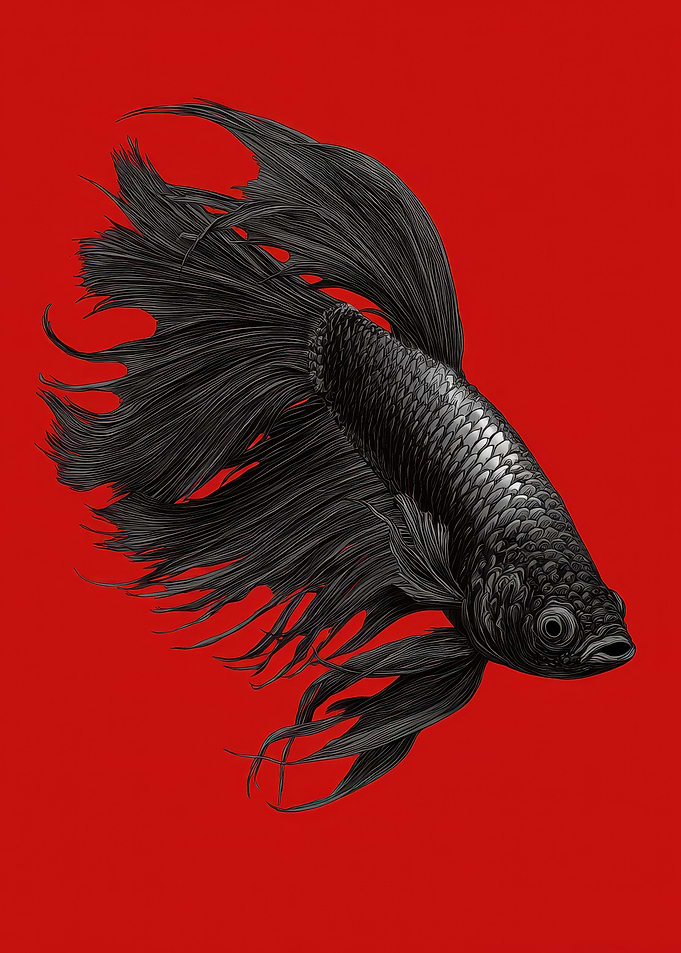 Black Betta Fish