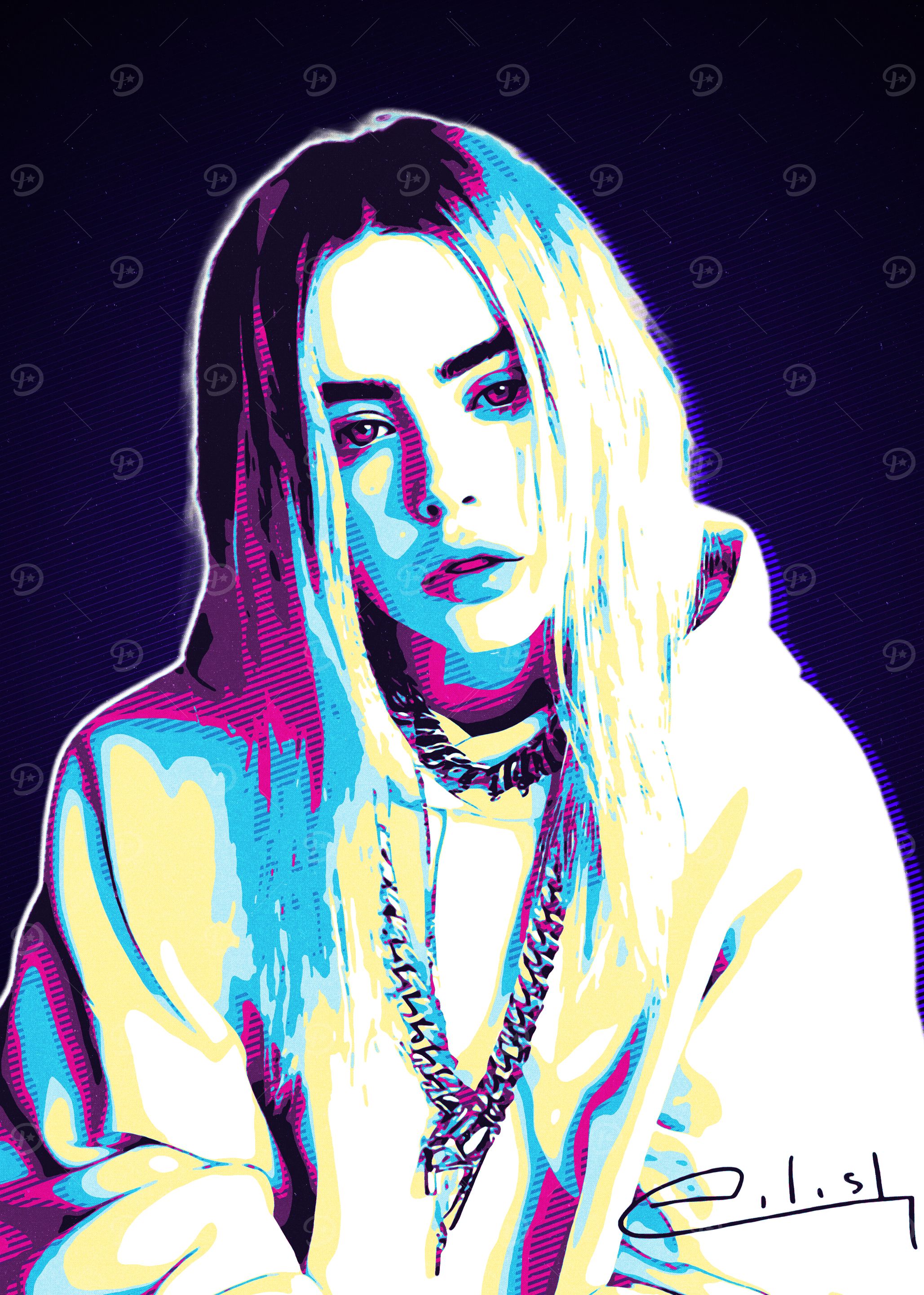 Billie Eilish Pop Art Portrait