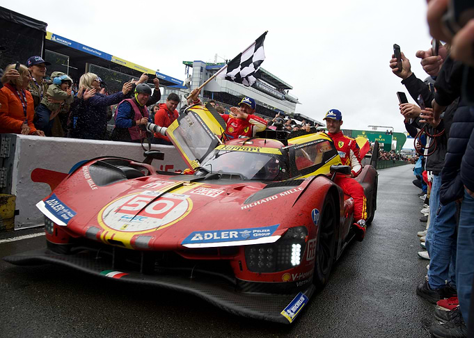 Ferrari Race Car Victory Celebration