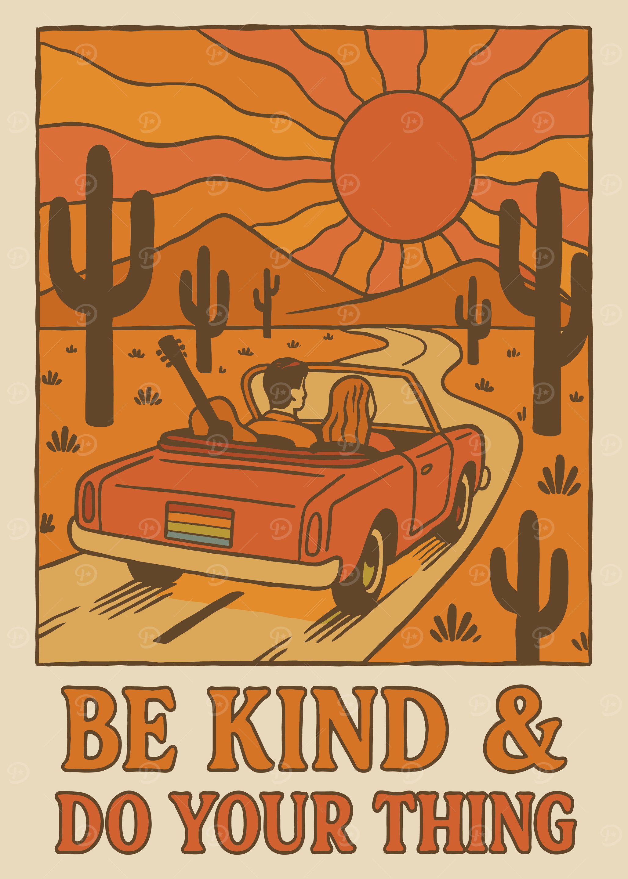 Desert Road Trip Illustration