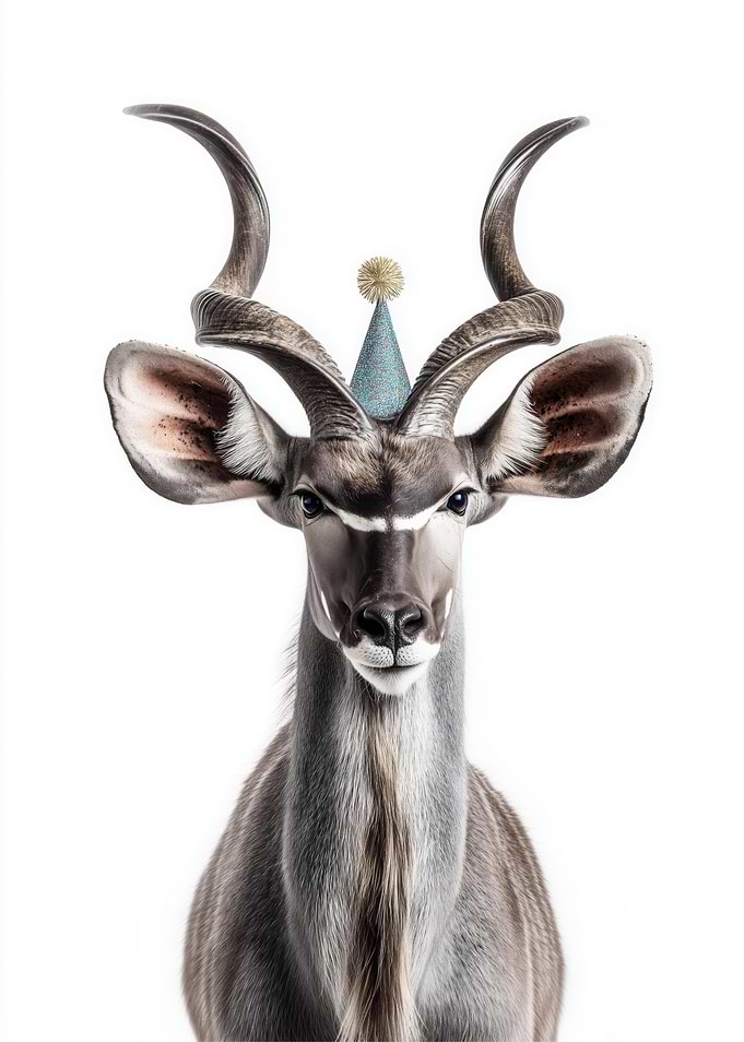 Cute Kudu with Party Hat