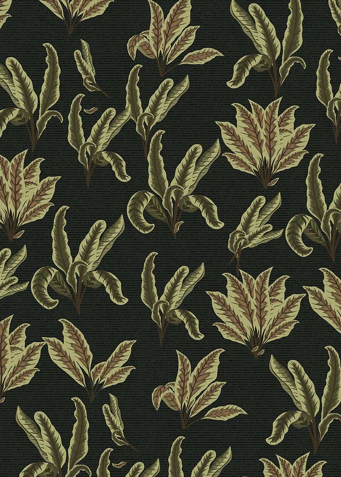 Fern Leaf Pattern on Dark Background