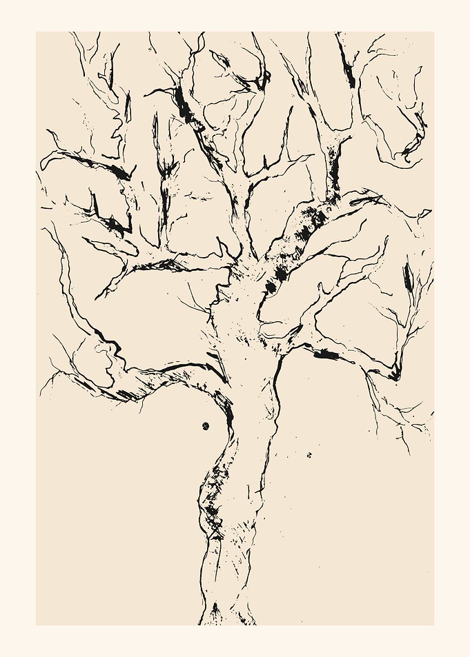 Monochrome Tree Sketch