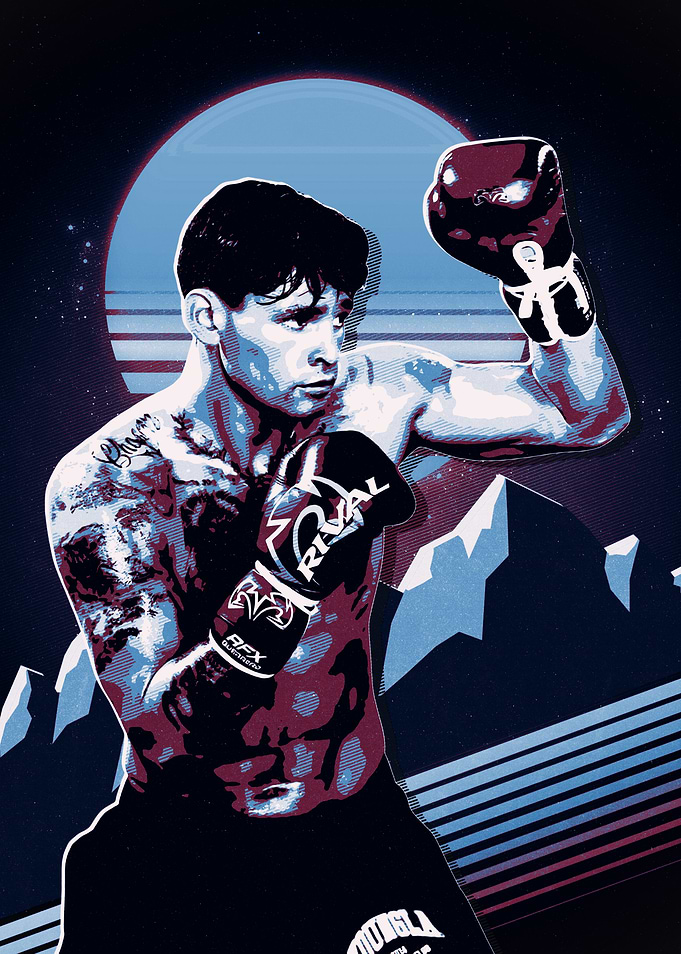 Retro Boxing Champion Art