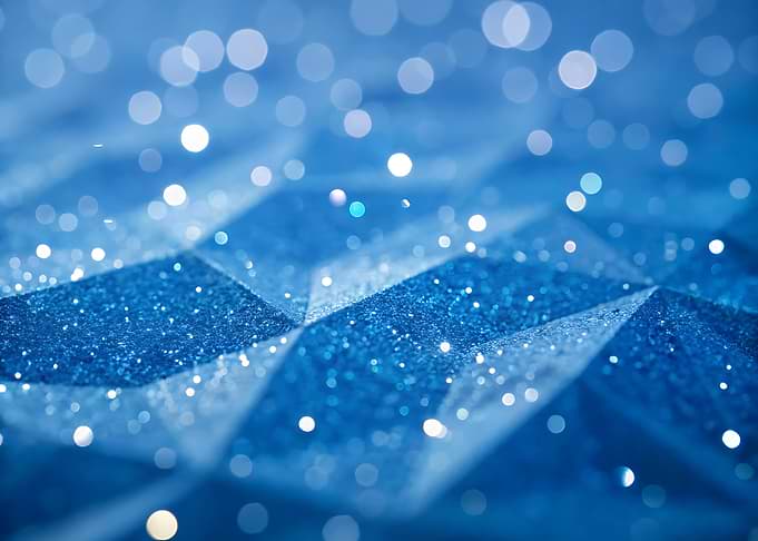 Blue Glitter Geometric Pattern with Bokeh