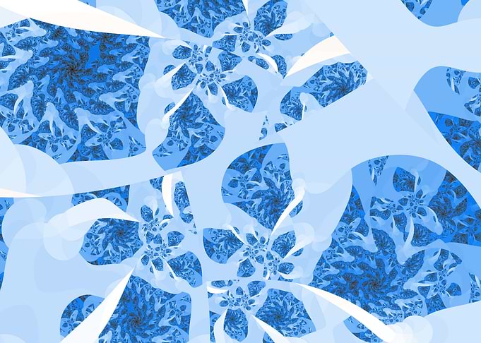 Variationen: 0.2- Blue Floral Fractal Abstract