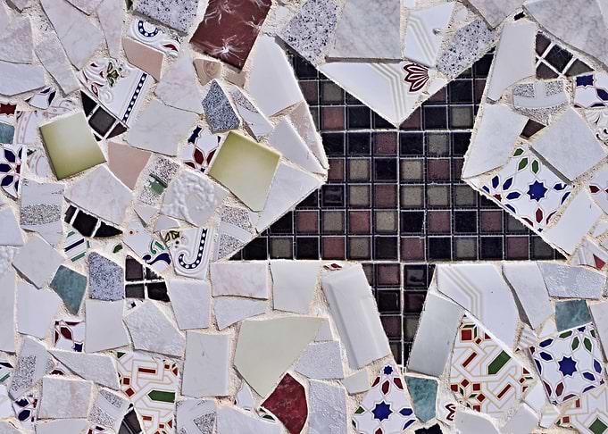 Mosaic Tile Fragment Star Pattern