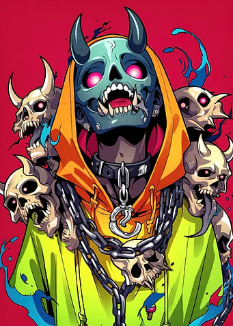 Cyberpunk Demon Skulls