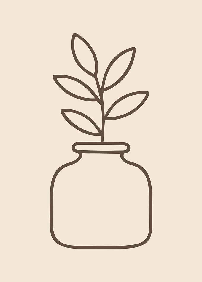 Minimalist Plant in Vase Illustration