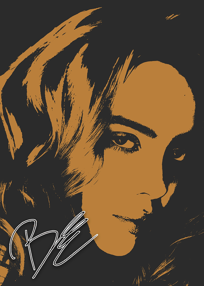 Billie Eilish Portrait with Signature