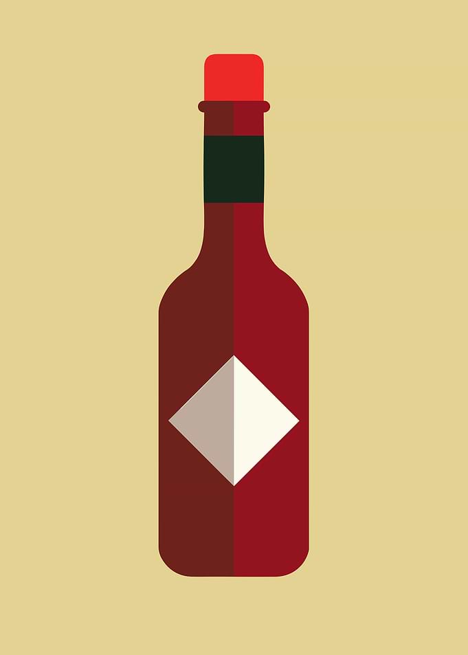 Stylized Wine Bottle Illustration