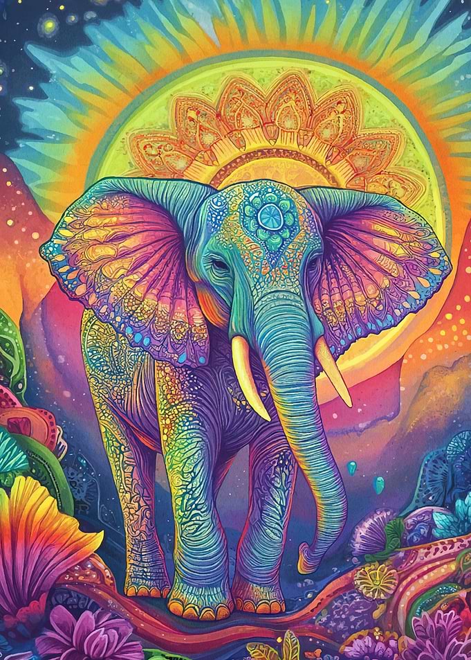 Psychedelic Elephant Animal