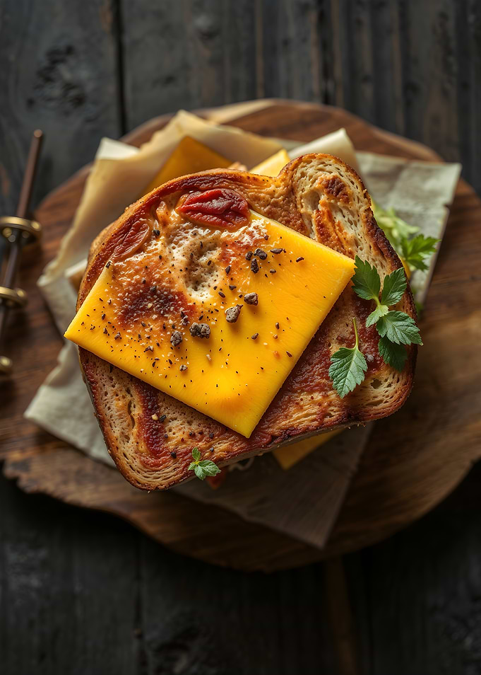 Toasted Sandwich with Cheese and Herbs