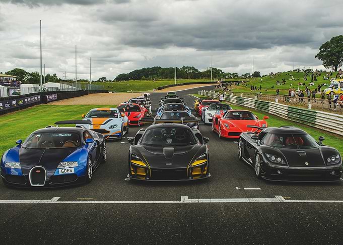 Exotic Cars on Racetrack