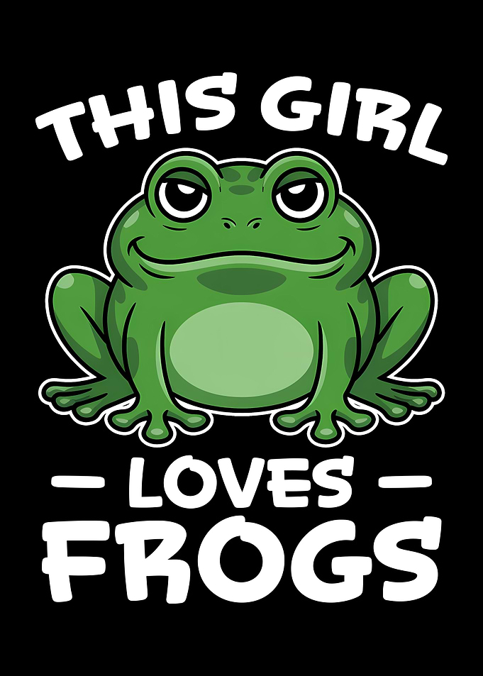 This Girl Loves Frogs Cartoon