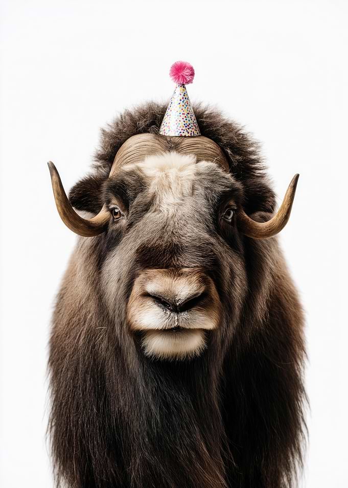 Muskox with Party Hat