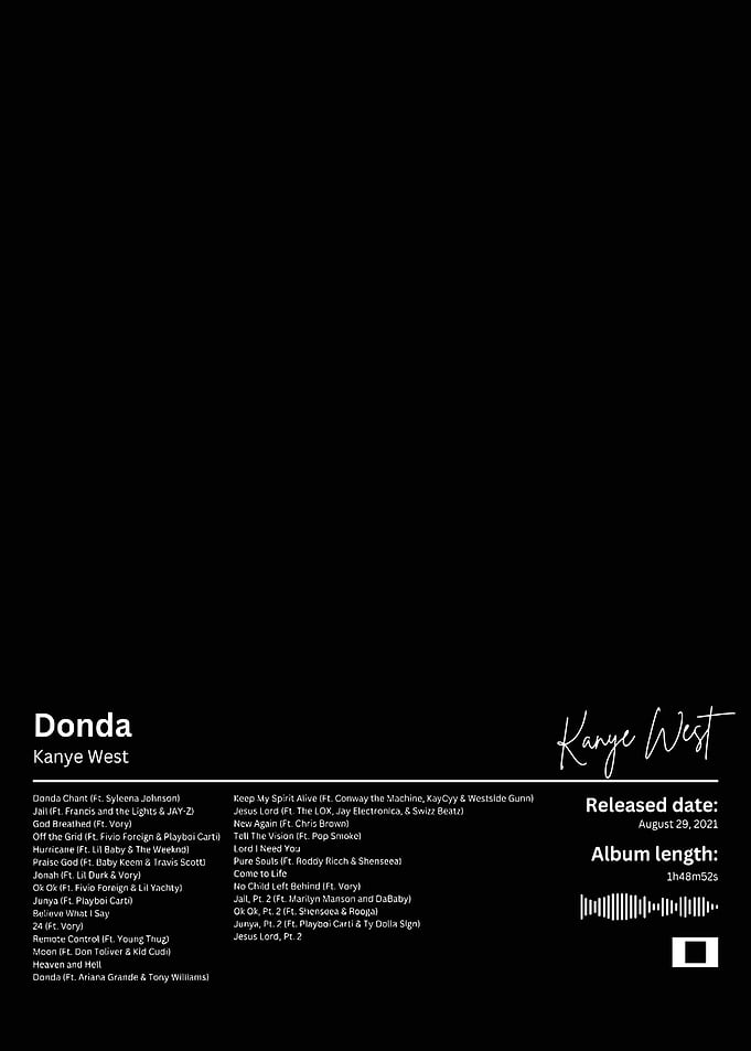 Kanye West Donda Album Poster