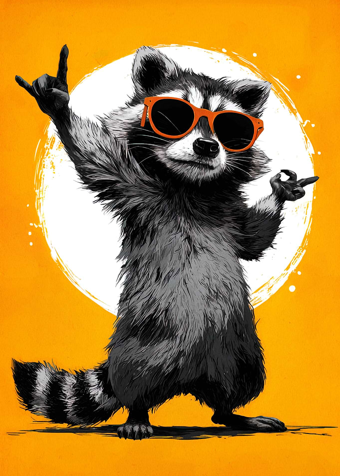 Cool Raccoon with Sunglasses Illustration