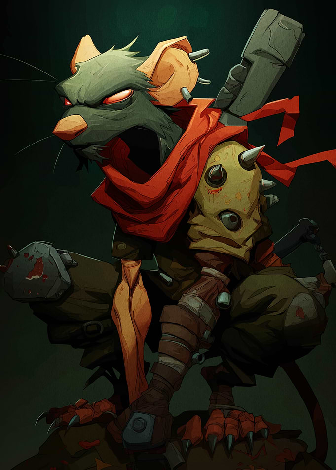 Anthropomorphic Rat Warrior Illustration