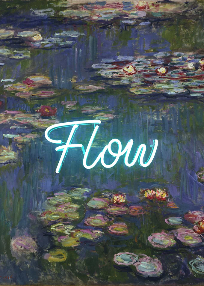 FLOW – Neon Graffiti over Monet’s Water Lilies