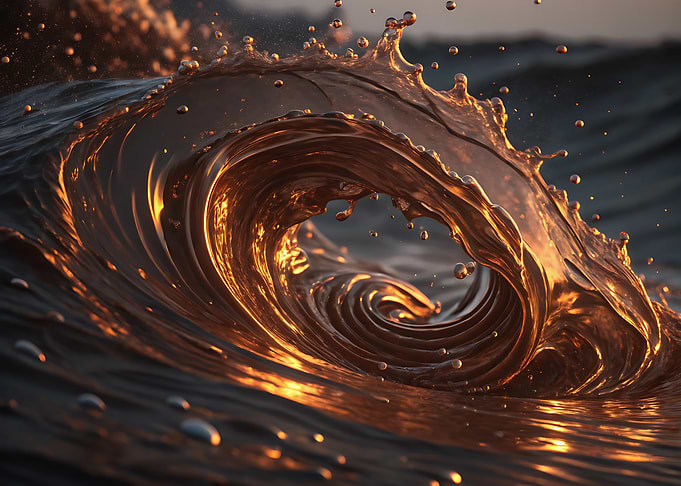 Real perfect Golden Wave in the sea