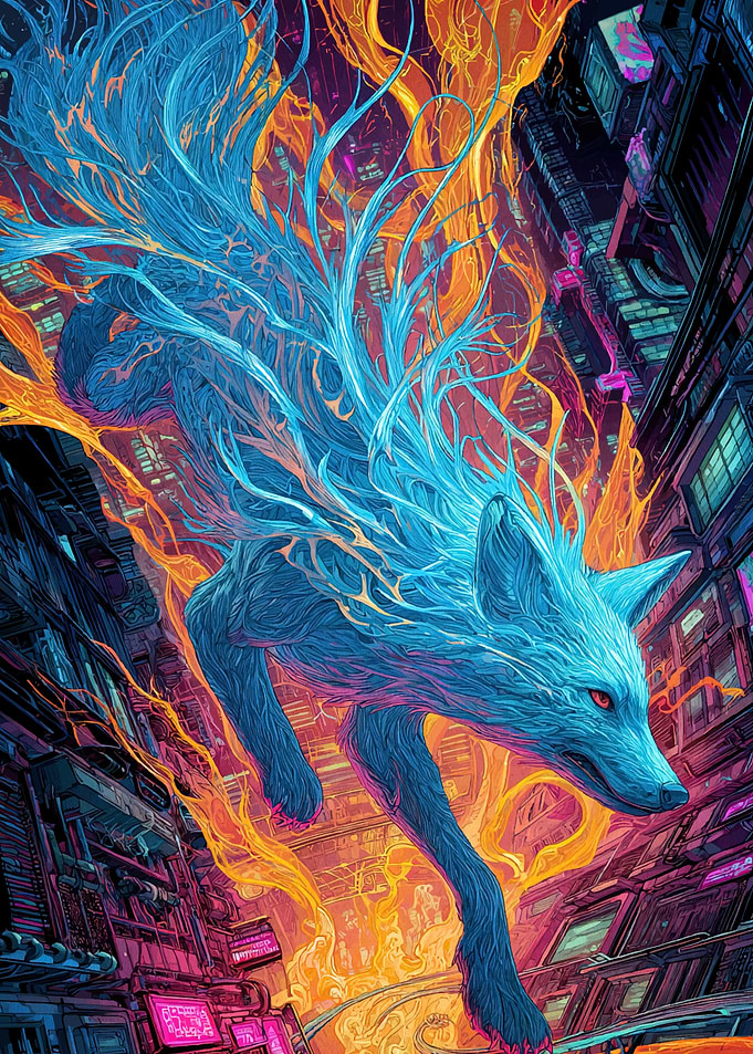 Cyberpunk Nine-Tailed Fox