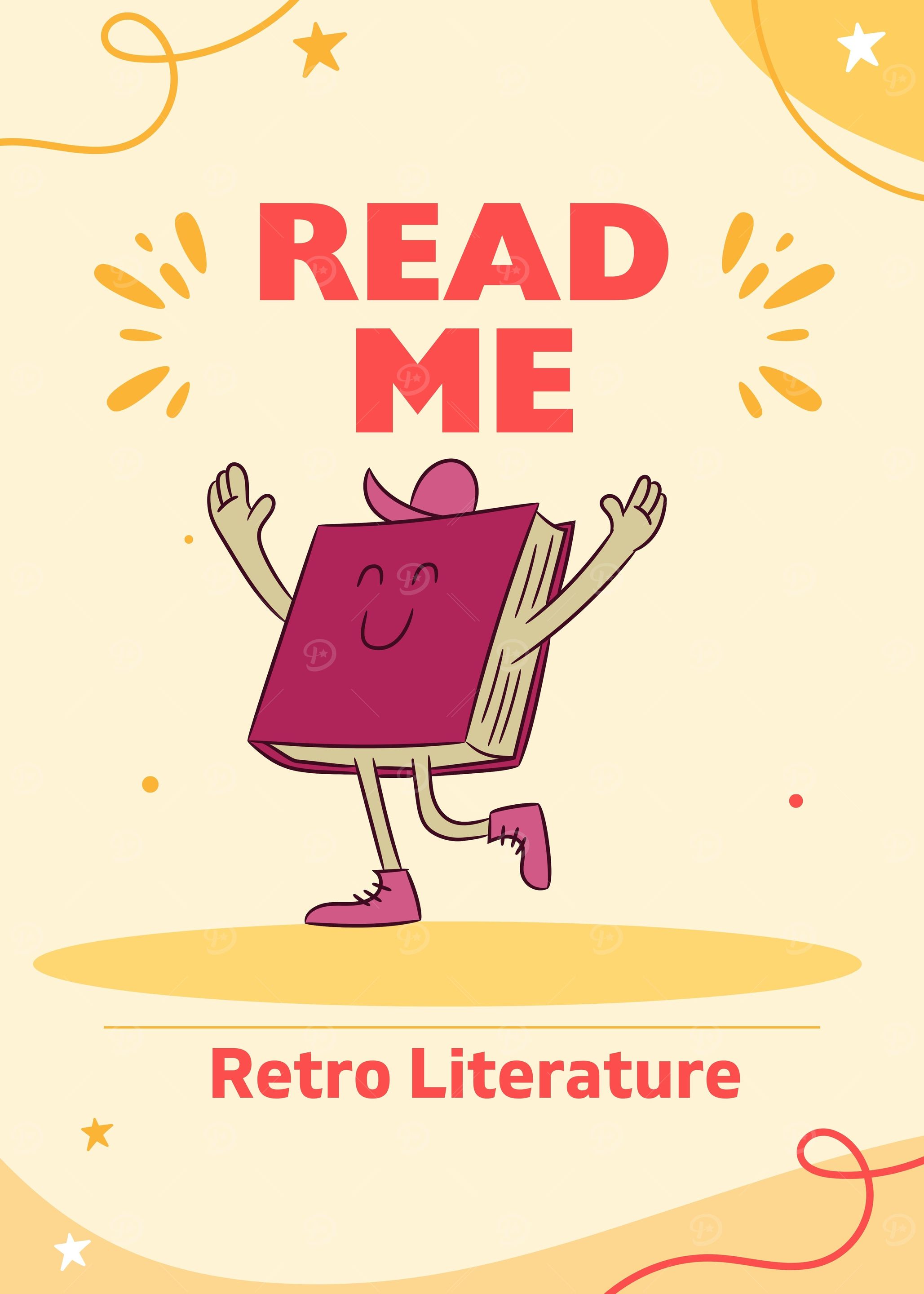 Read Me Retro Literature Cartoon