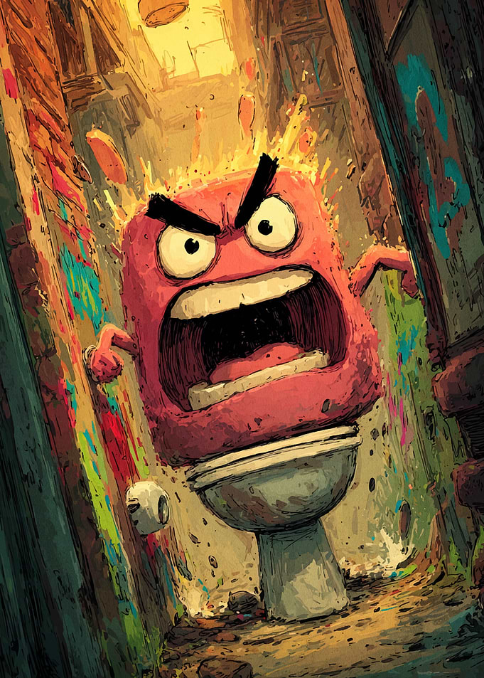 Anger on Toilet