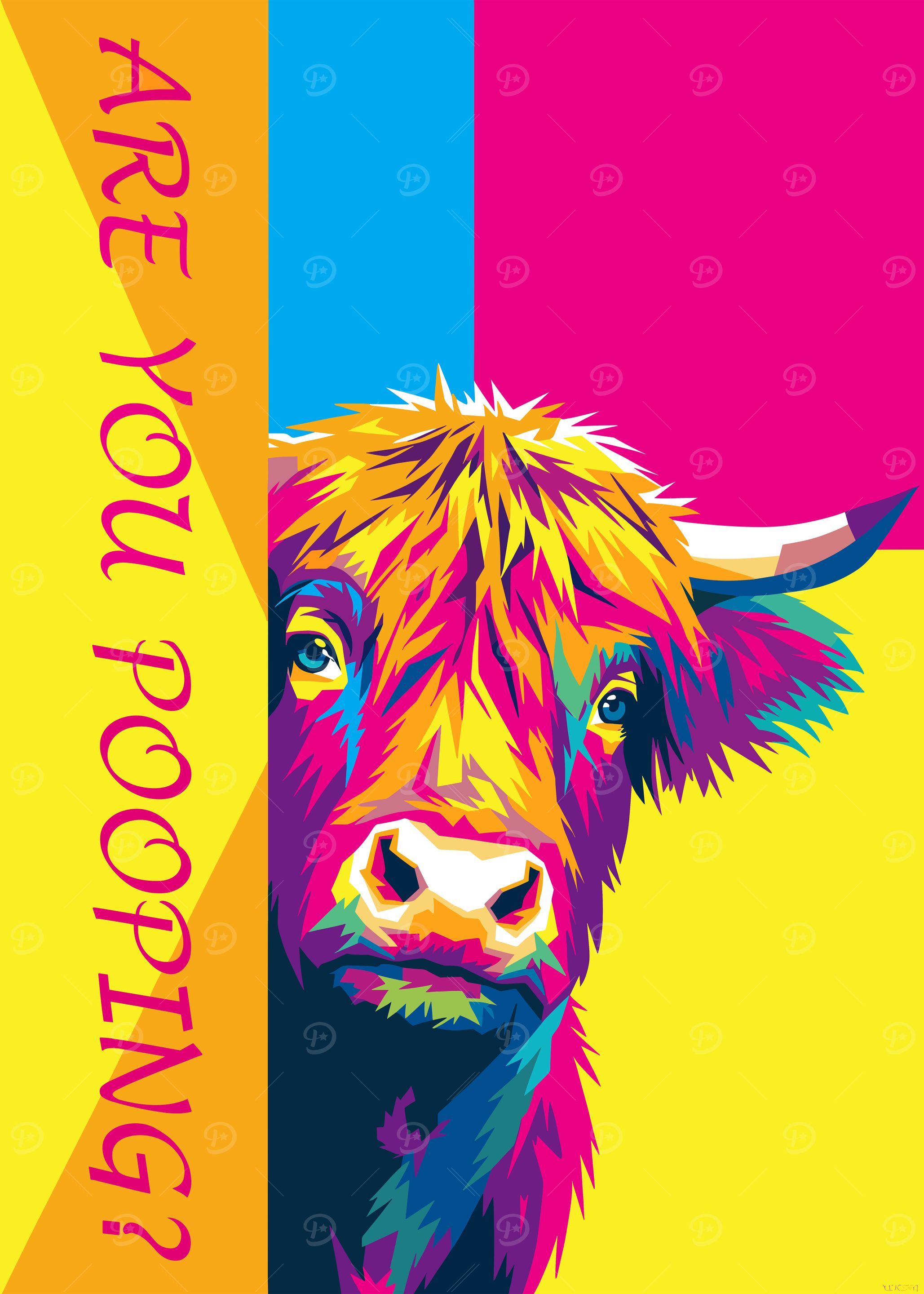 Colorful Cow Pop Art