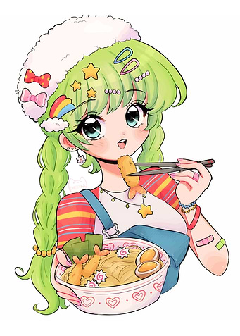Anime Girl Eating Ramen