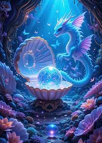 Dragon Pearl Butterflies Fantasy