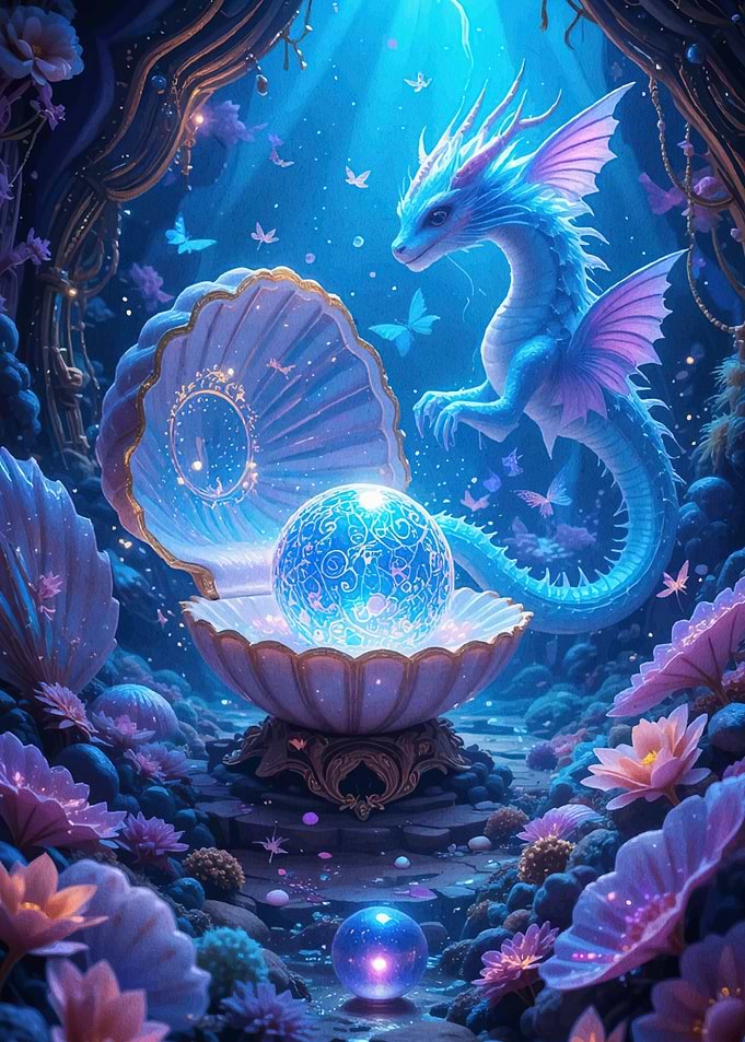 Dragon Pearl Butterflies Fantasy