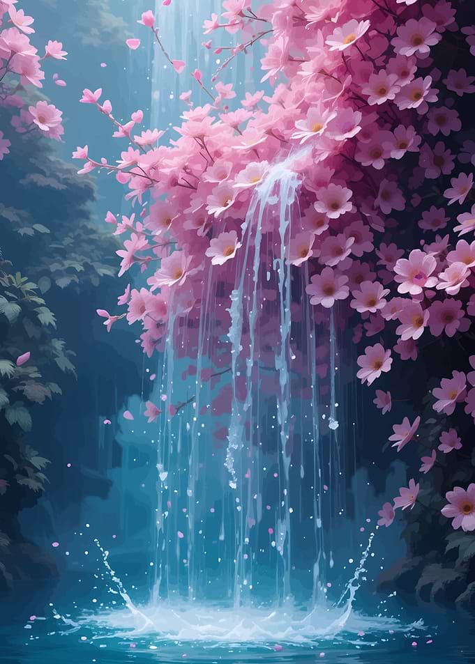 Cherry Blossom Waterfall