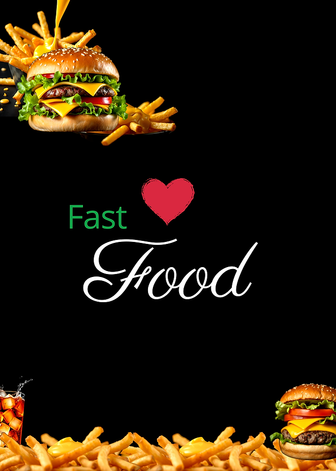 Fast Food Poster with Burgers and Fries