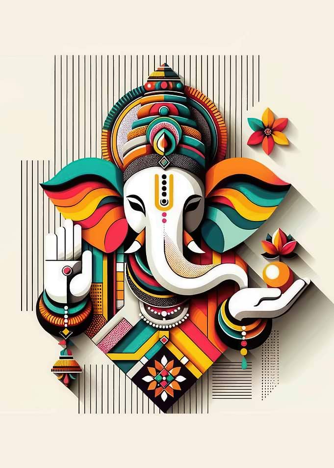 Colorful Ganesha Illustration