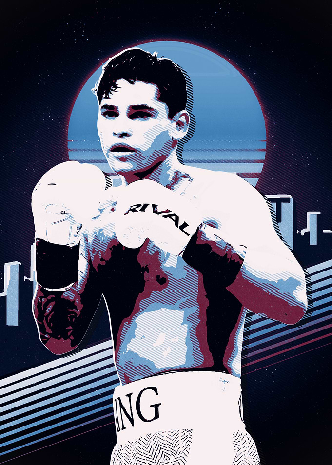 Ryan Garcia Boxing Retro Art